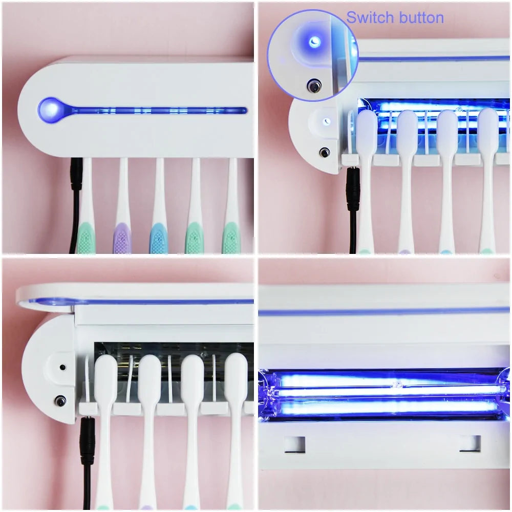 UV Light Toothbrush Holder And Toothpaste Dispenser